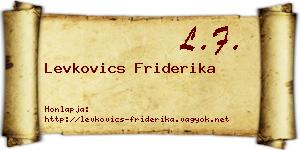 Levkovics Friderika névjegykártya